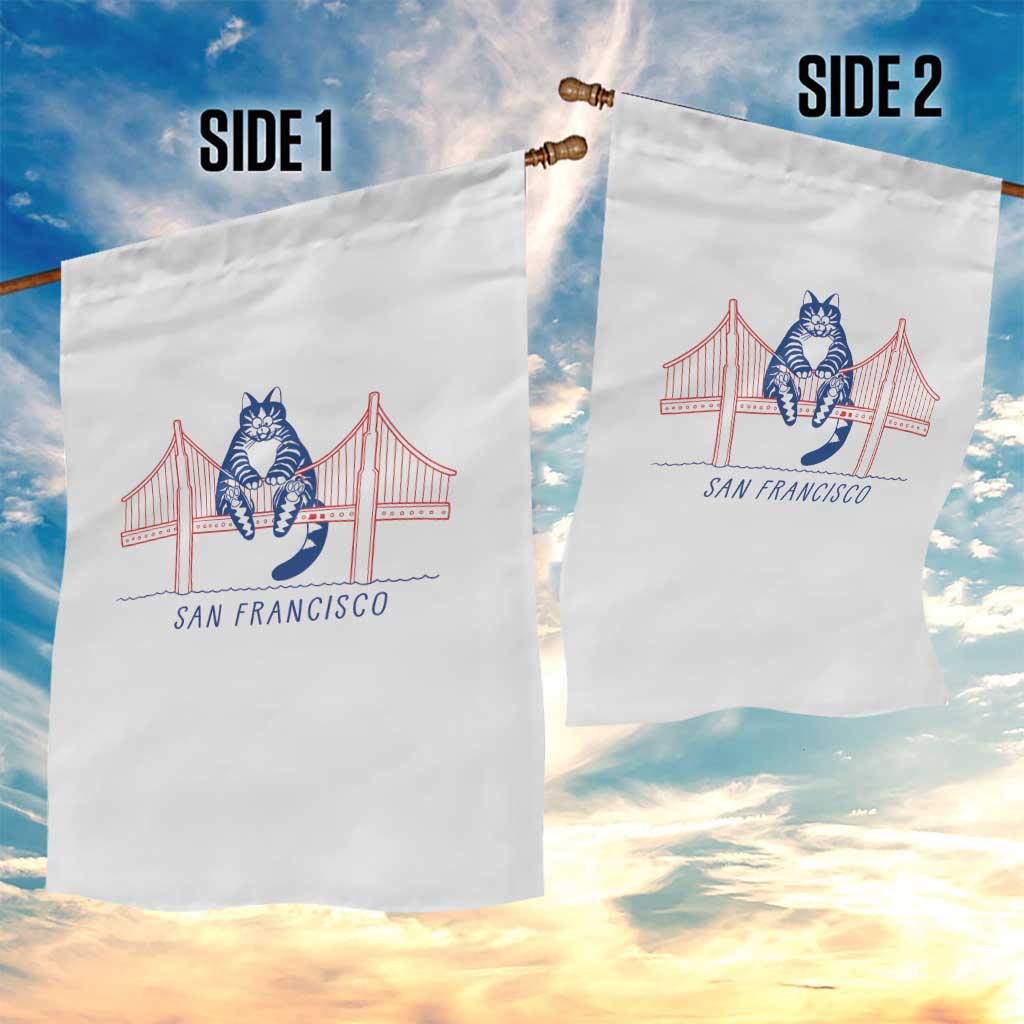 Funny Cat San Francisco Golden Gate Garden Flag TS14 Print Your Wear