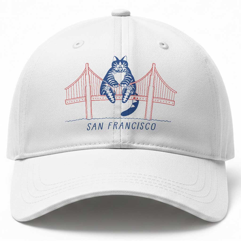 Funny Cat San Francisco Golden Gate Baseball Cap TS14 Print Your Wear