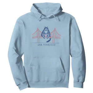 Funny Cat San Francisco Golden Gate Hoodie TS14 Light Blue Print Your Wear