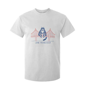 Funny Cat San Francisco Golden Gate T Shirt For Kid TS14 White Print Your Wear