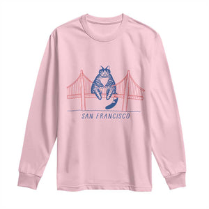 Funny Cat San Francisco Golden Gate Long Sleeve Shirt TS14 Light Pink Print Your Wear
