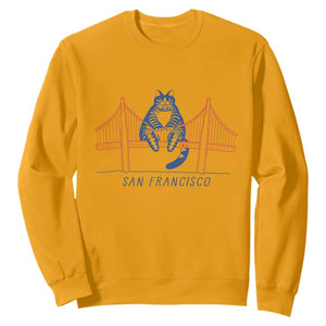 Funny Cat San Francisco Golden Gate Sweatshirt TS14 Gold Print Your Wear