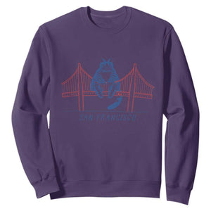 Funny Cat San Francisco Golden Gate Sweatshirt TS14 Purple Print Your Wear