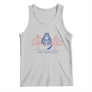 Funny Cat San Francisco Golden Gate Tank Top TS14 Ash Print Your Wear