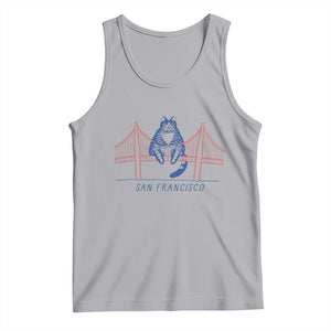 Funny Cat San Francisco Golden Gate Tank Top TS14 Athletic Heather Print Your Wear