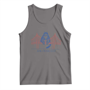 Funny Cat San Francisco Golden Gate Tank Top TS14 Deep Heather Print Your Wear