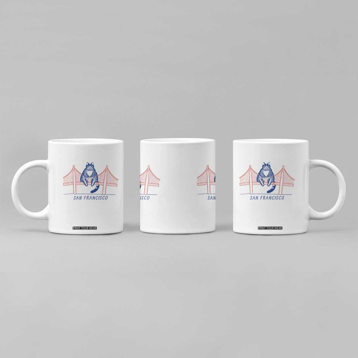 Funny Cat San Francisco Golden Gate Coffee Mug TS14 Print Your Wear