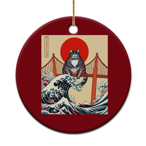 San Francisco Cat Ceramic Ornament Vintage Japanese Anime Kawaii Cat Sunset TS14 1pc Red Print Your Wear