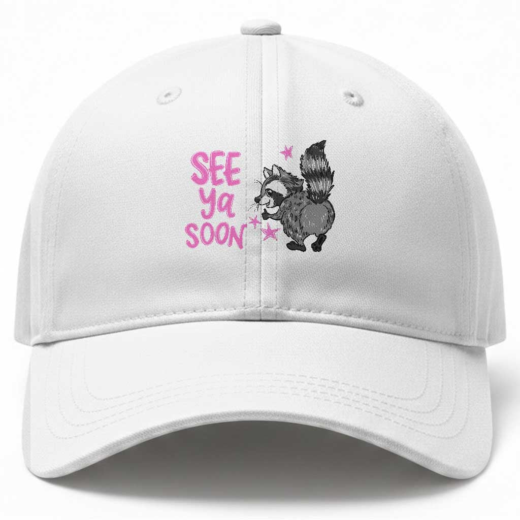 See Ya Soon Raccoon Baseball Cap Funny Last Day Of School TS14 Print Your Wear