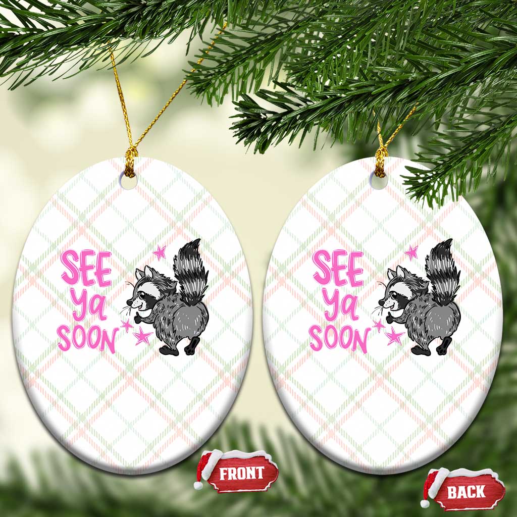 See Ya Soon Raccoon Ceramic Ornament Funny Last Day Of School TS14 Print Your Wear