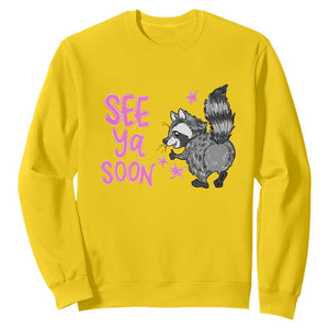 See Ya Soon Raccoon Sweatshirt Funny Last Day Of School TS14 Daisy Print Your Wear
