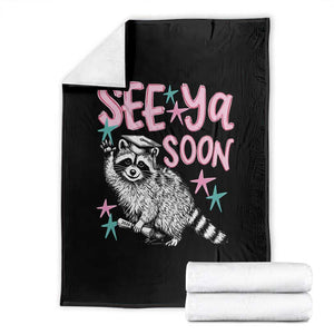 Funny Raccoon Graduation Throw Blanket Senior Grad 2026 See Ya Soon TS14 Black Print Your Wear