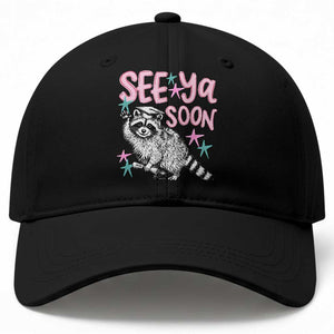 Funny Raccoon Graduation Baseball Cap Senior Grad 2026 See Ya Soon TS14 Print Your Wear