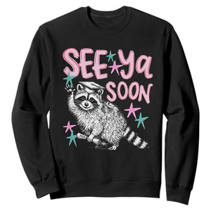 Funny Raccoon Graduation Sweatshirt Senior Grad 2026 See Ya Soon TS14 Black Print Your Wear