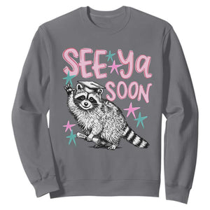 Funny Raccoon Graduation Sweatshirt Senior Grad 2026 See Ya Soon TS14 Charcoal Print Your Wear