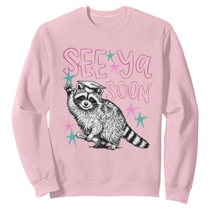 Funny Raccoon Graduation Sweatshirt Senior Grad 2026 See Ya Soon TS14 Light Pink Print Your Wear