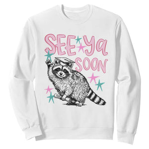 Funny Raccoon Graduation Sweatshirt Senior Grad 2026 See Ya Soon TS14 White Print Your Wear