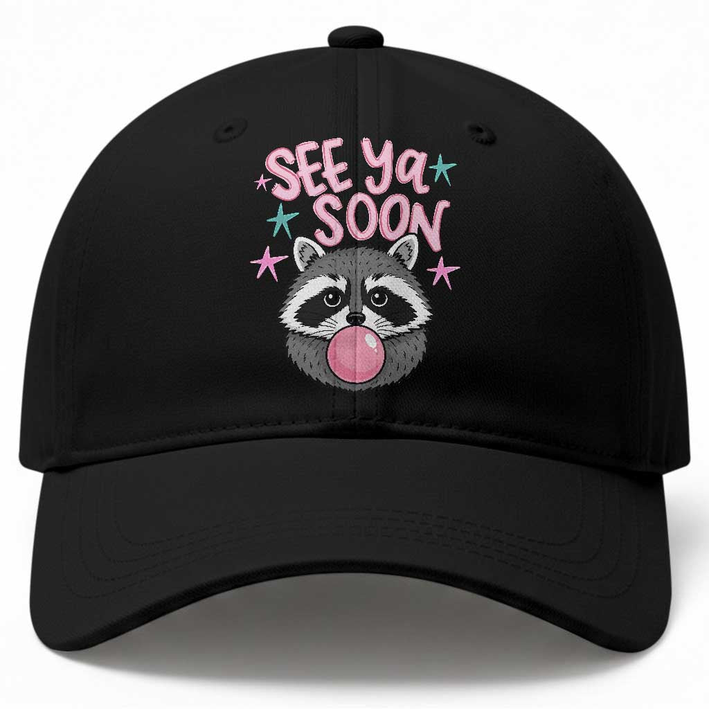 See Ya Soon Baseball Cap Funny Raccoon Summer Last Day Of School TS14 Print Your Wear