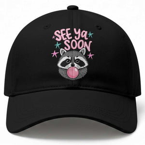 See Ya Soon Baseball Cap Funny Raccoon Summer Last Day Of School TS14 Print Your Wear