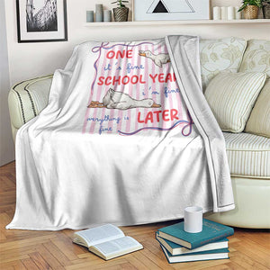 Striped One School Year Later Throw Blanket Funny Goose Teacher Summer TS14 Print Your Wear