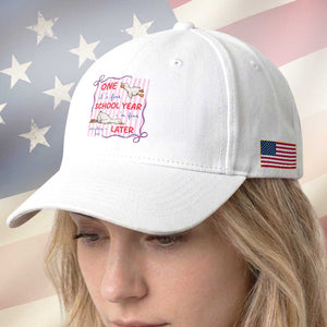 Striped One School Year Later Baseball Cap Funny Goose Teacher Summer TS14 Print Your Wear