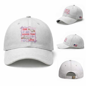 Striped One School Year Later Baseball Cap Funny Goose Teacher Summer TS14 Baseball Cap Universal Fit White Print Your Wear