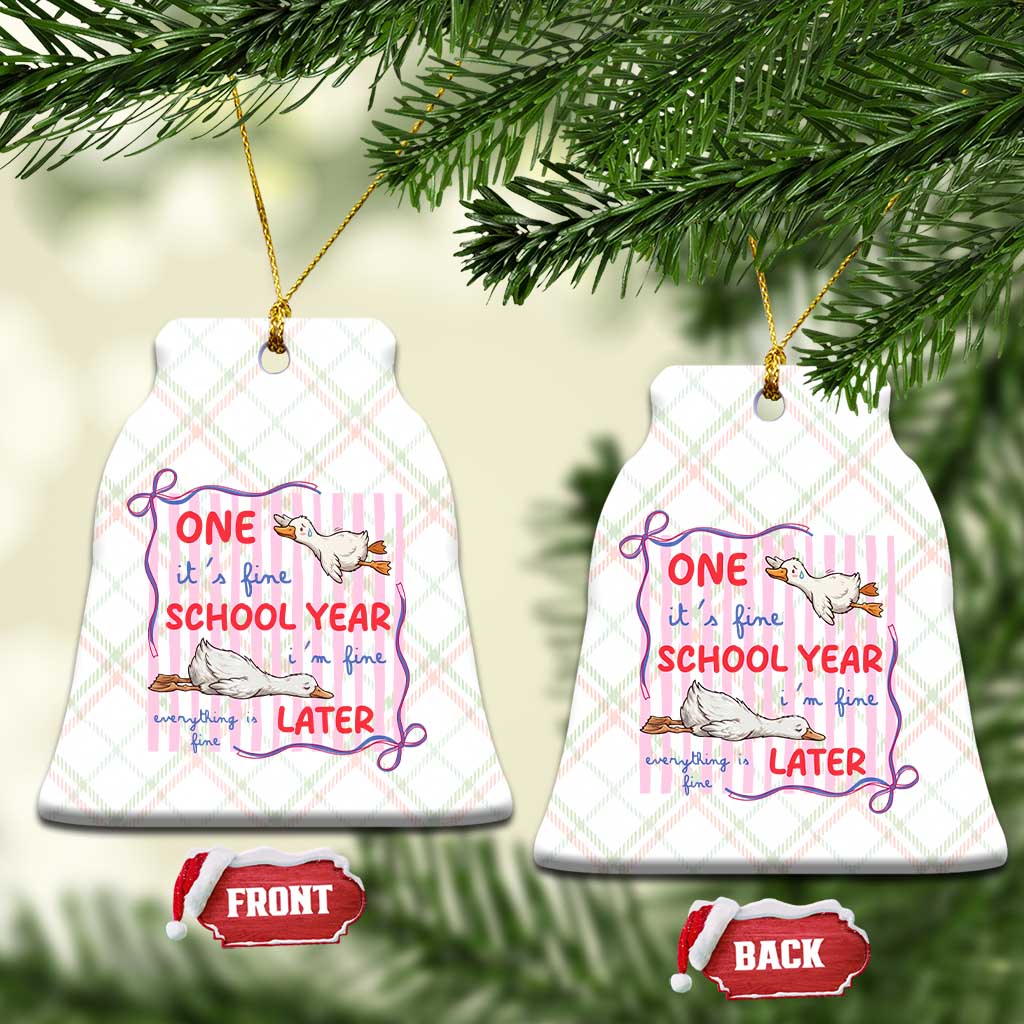 Striped One School Year Later Ceramic Ornament Funny Goose Teacher Summer TS14 Print Your Wear