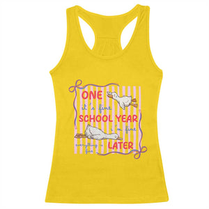 Striped One School Year Later Racerback Tank Top Funny Goose Teacher Summer TS14 Daisy Print Your Wear