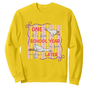 Striped One School Year Later Sweatshirt Funny Goose Teacher Summer TS14 Daisy Print Your Wear