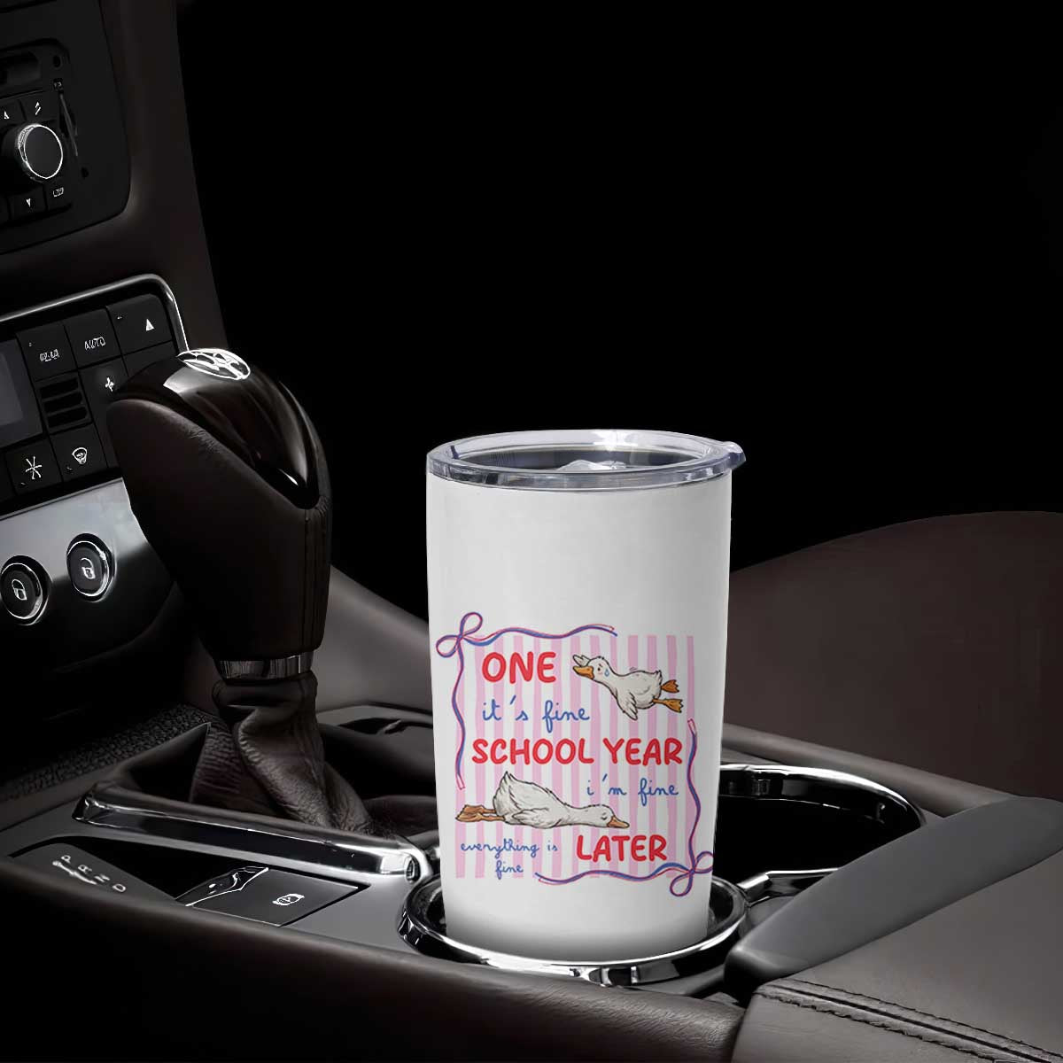 Striped One School Year Later Tumbler Cup Funny Goose Teacher Summer TS14 Print Your Wear