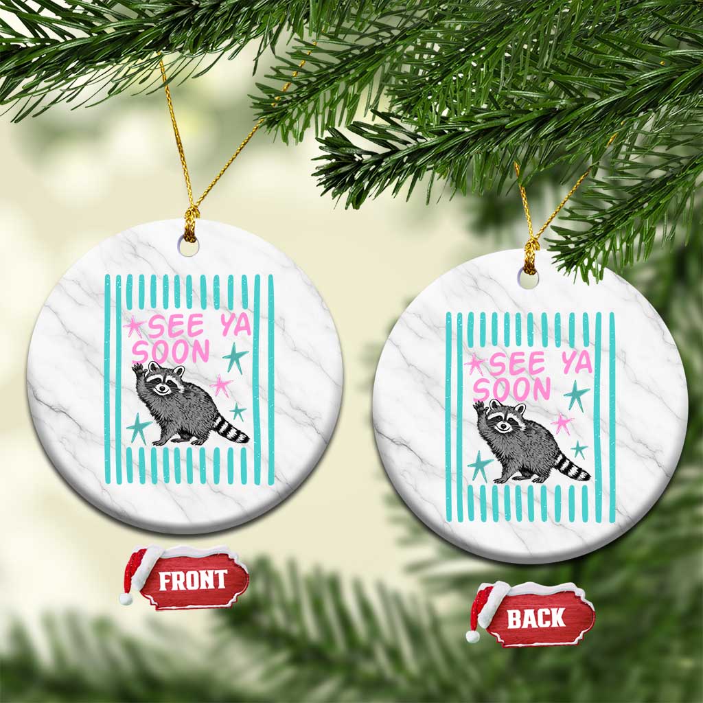 Striped Funny See Ya Soon Racoon Ceramic Ornament Last Day Of School Teacher TS14 1pc White Marble Print Your Wear