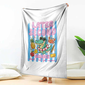 Later Second Grader School's Out For Summer Throw Blanket Last Day Of School Later Gator Alligator TS14 Print Your Wear
