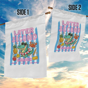 Later Second Grader School's Out For Summer Garden Flag Last Day Of School Later Gator Alligator TS14 Print Your Wear