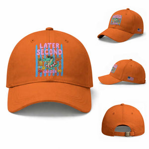 Later Second Grader School's Out For Summer Baseball Cap Last Day Of School Later Gator Alligator TS14 Baseball Cap Universal Fit Orange Print Your Wear