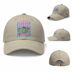 Later Second Grader School's Out For Summer Baseball Cap Last Day Of School Later Gator Alligator TS14 Baseball Cap Universal Fit Beige Print Your Wear