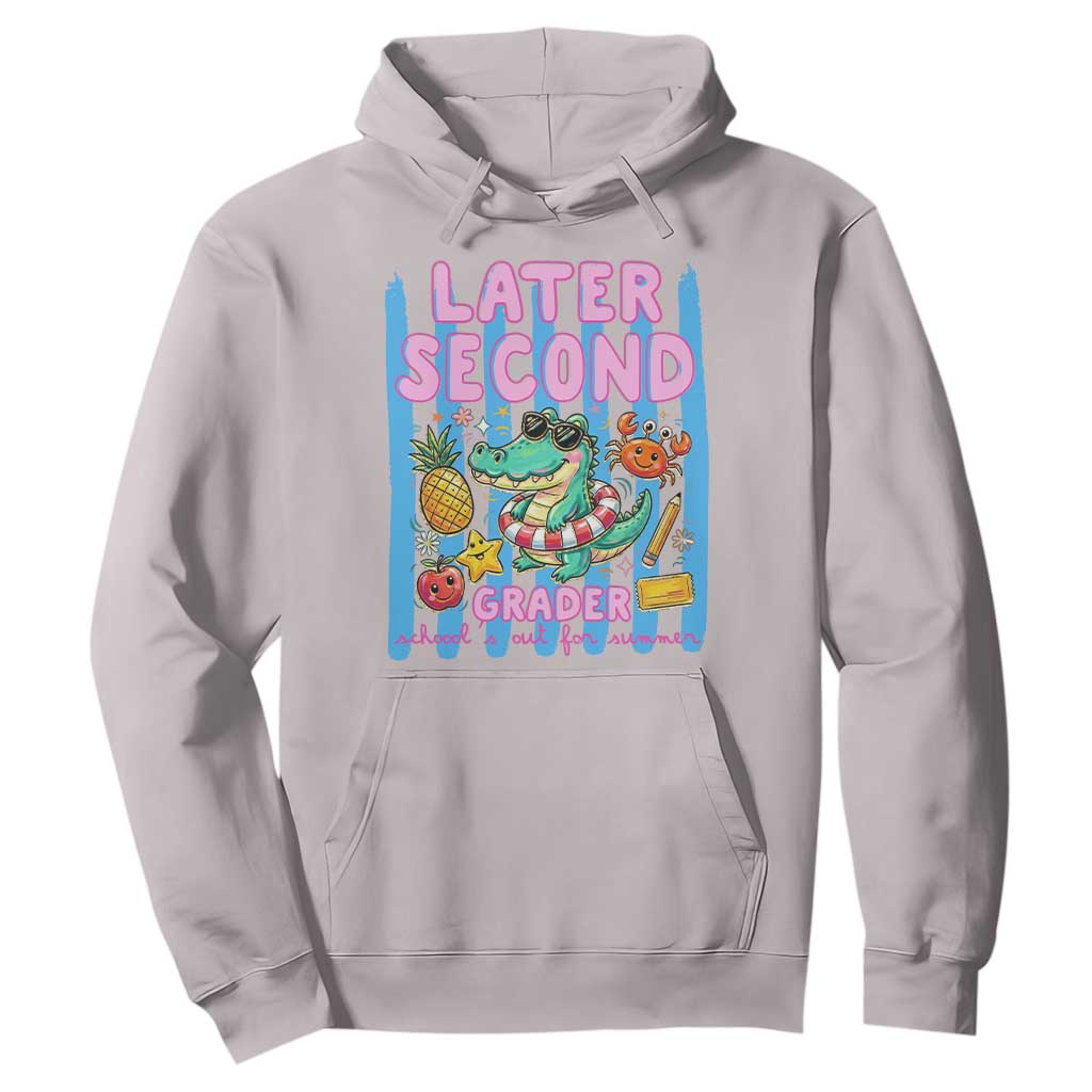 Later Second Grader School's Out For Summer Hoodie Last Day Of School Later Gator Alligator TS14 Ice Gray Print Your Wear
