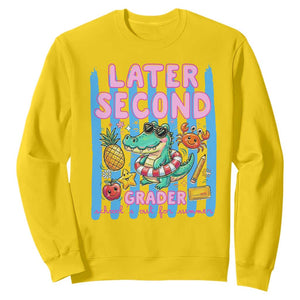Later Second Grader School's Out For Summer Sweatshirt Last Day Of School Later Gator Alligator TS14 Daisy Print Your Wear
