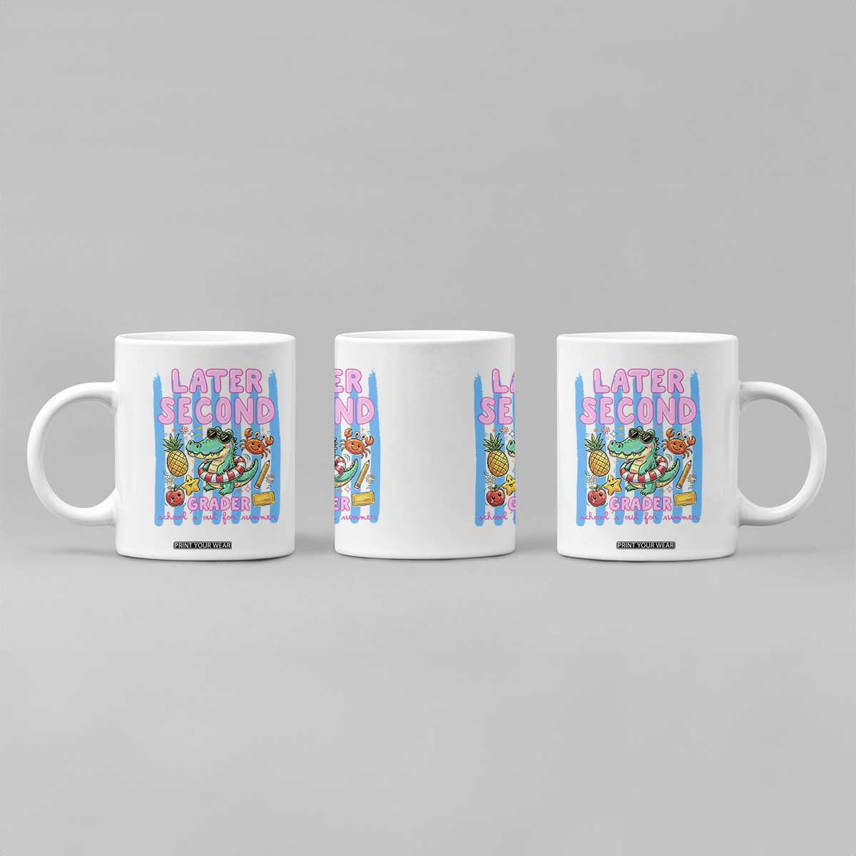 Later Second Grader School's Out For Summer Coffee Mug Last Day Of School Later Gator Alligator TS14 Print Your Wear