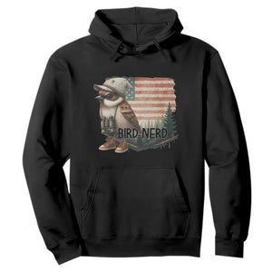 Bird Nerd Hoodie Funny Bird Watching Patriotic American Flag TS14 Black Print Your Wear