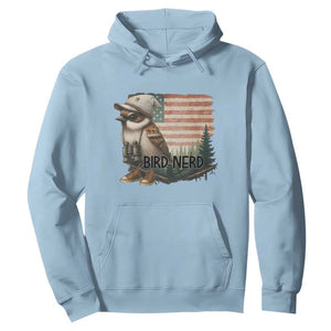 Bird Nerd Hoodie Funny Bird Watching Patriotic American Flag TS14 Light Blue Print Your Wear