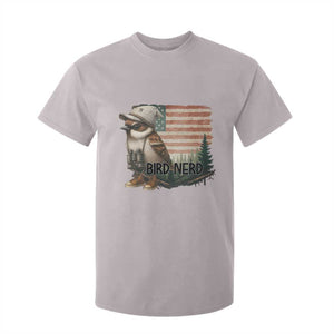 Bird Nerd T Shirt For Kid Funny Bird Watching Patriotic American Flag TS14 Ice Gray Print Your Wear