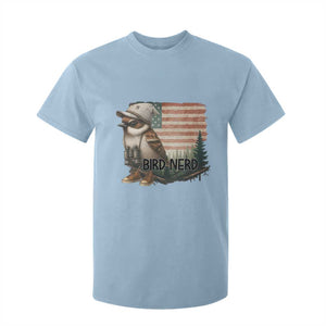 Bird Nerd T Shirt For Kid Funny Bird Watching Patriotic American Flag TS14 Light Blue Print Your Wear