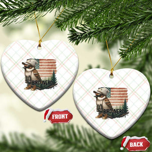 Bird Nerd Ceramic Ornament Funny Bird Watching Patriotic American Flag TS14 Print Your Wear