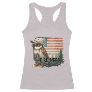 Bird Nerd Racerback Tank Top Funny Bird Watching Patriotic American Flag TS14 Ice Gray Print Your Wear