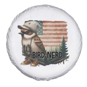 Bird Nerd Spare Tire Cover Funny Bird Watching Patriotic American Flag TS14 Print Your Wear