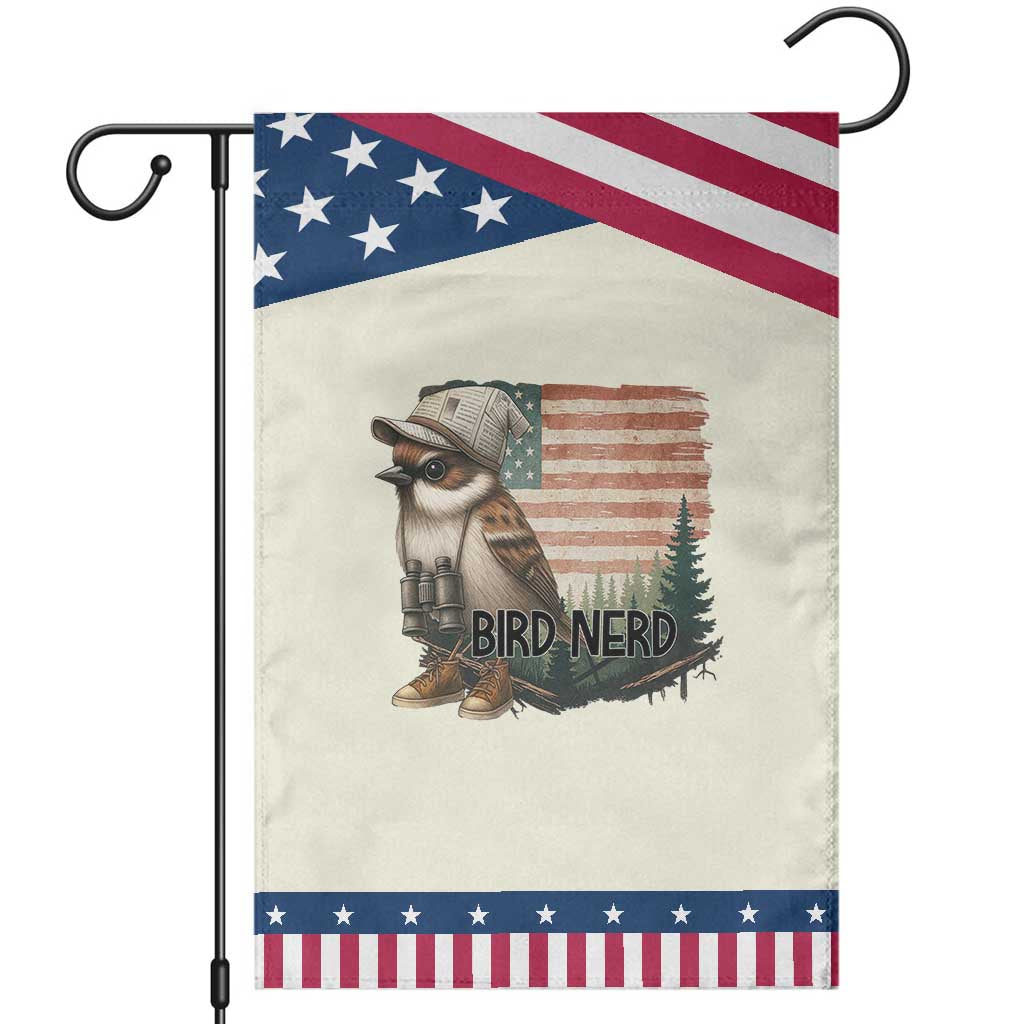 Bird Nerd Garden Flag Funny Bird Watching Patriotic American Flag TS14 Modern Beige Blue Print Your Wear