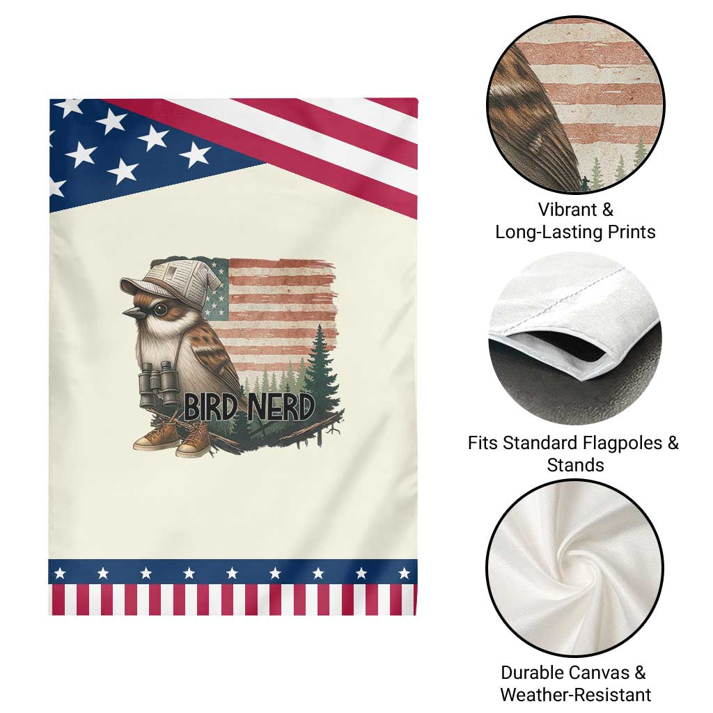 Bird Nerd Garden Flag Funny Bird Watching Patriotic American Flag TS14 Print Your Wear