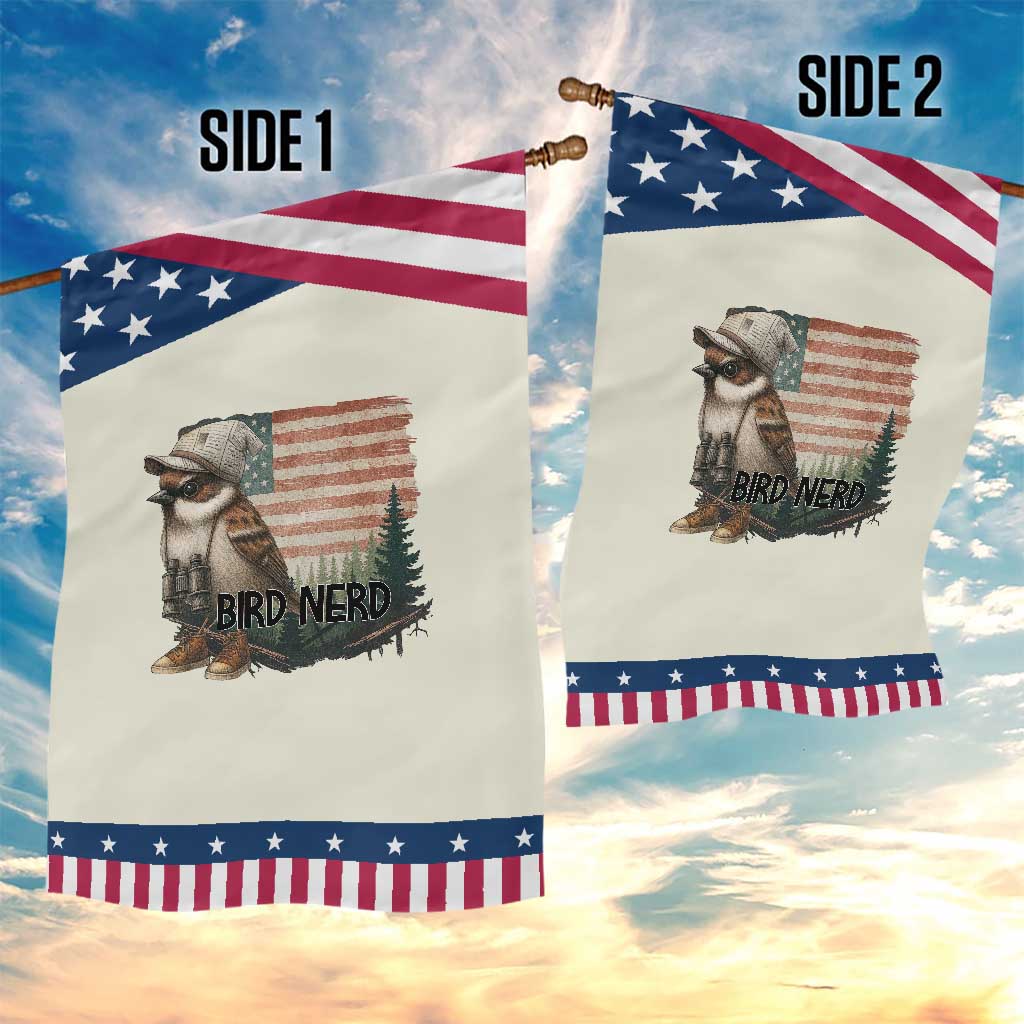 Bird Nerd Garden Flag Funny Bird Watching Patriotic American Flag TS14 Print Your Wear