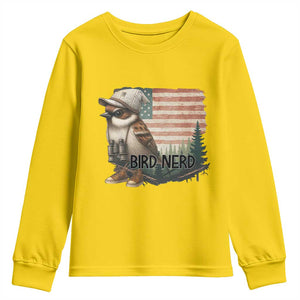 Bird Nerd Youth Sweatshirt Funny Bird Watching Patriotic American Flag TS14 Daisy Print Your Wear