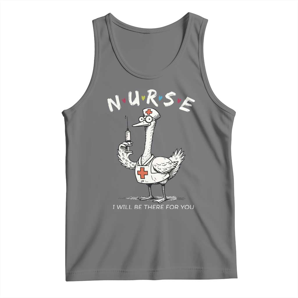 Funny Goose Nurse Tank Top I Will Be There For You Nursing Lovers Humor TS14 Black Heather Print Your Wear